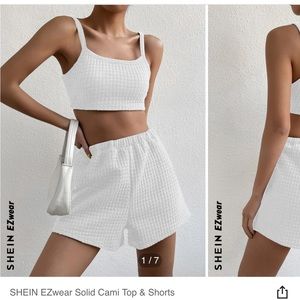 Shein short set, white SMALL